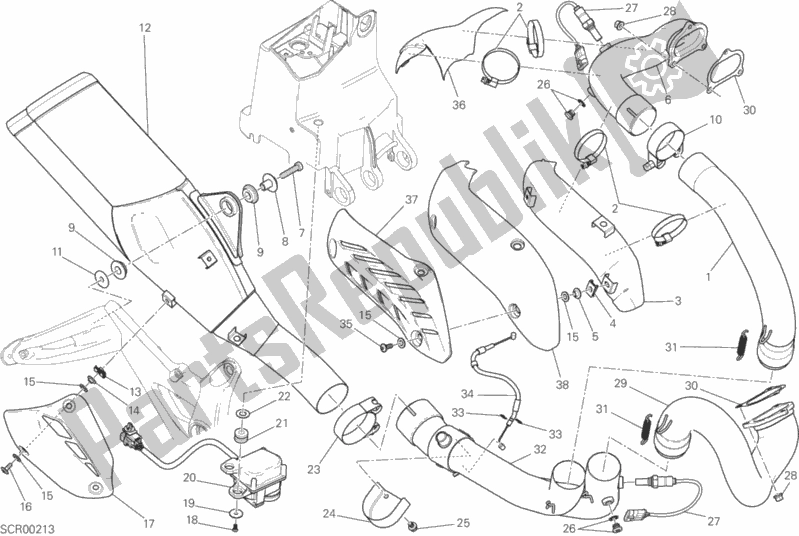 Tutte le parti per il Impianto Di Scarico del Ducati Monster 821 Brasil 2015